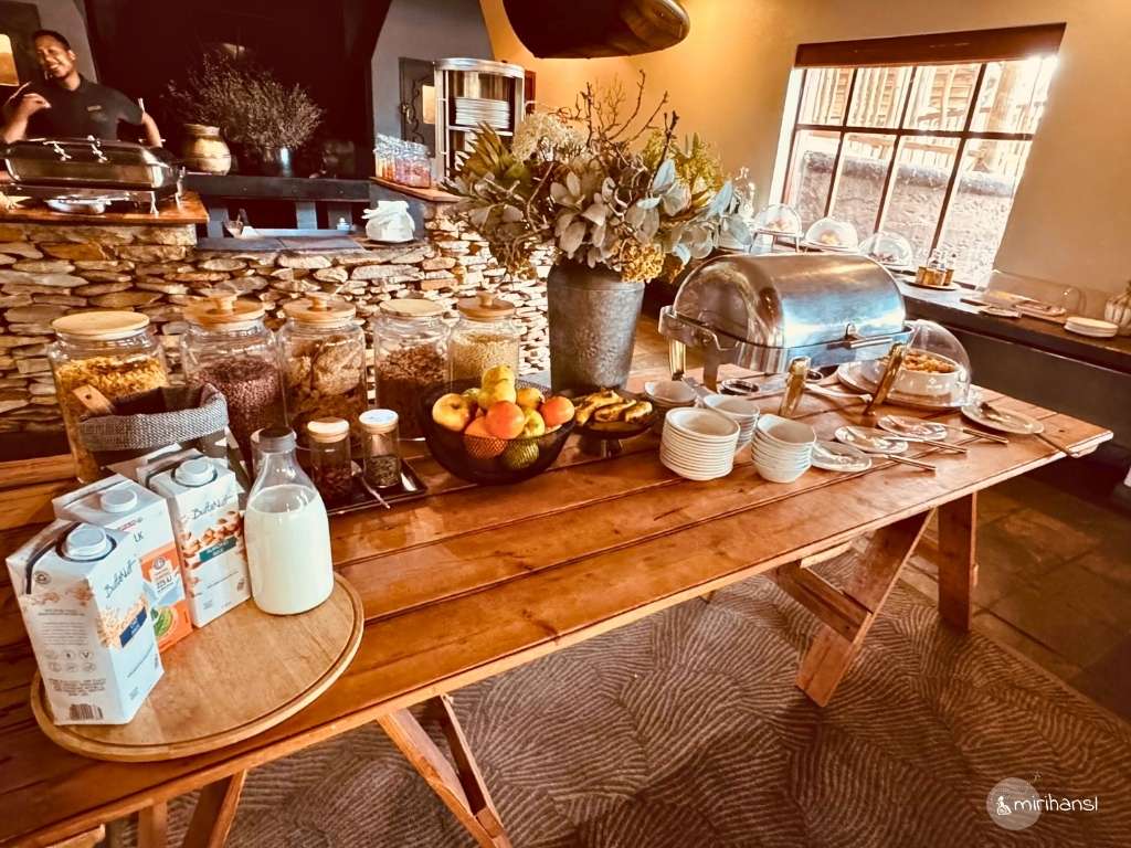 Südafrika - in der Buffelsdrift Game Lodge in Oudtshoorn - Frühstücksauswahl Südafrika - in der Buffelsdrift Game Lodge in Oudtshoorn - Frühstücksauswahl